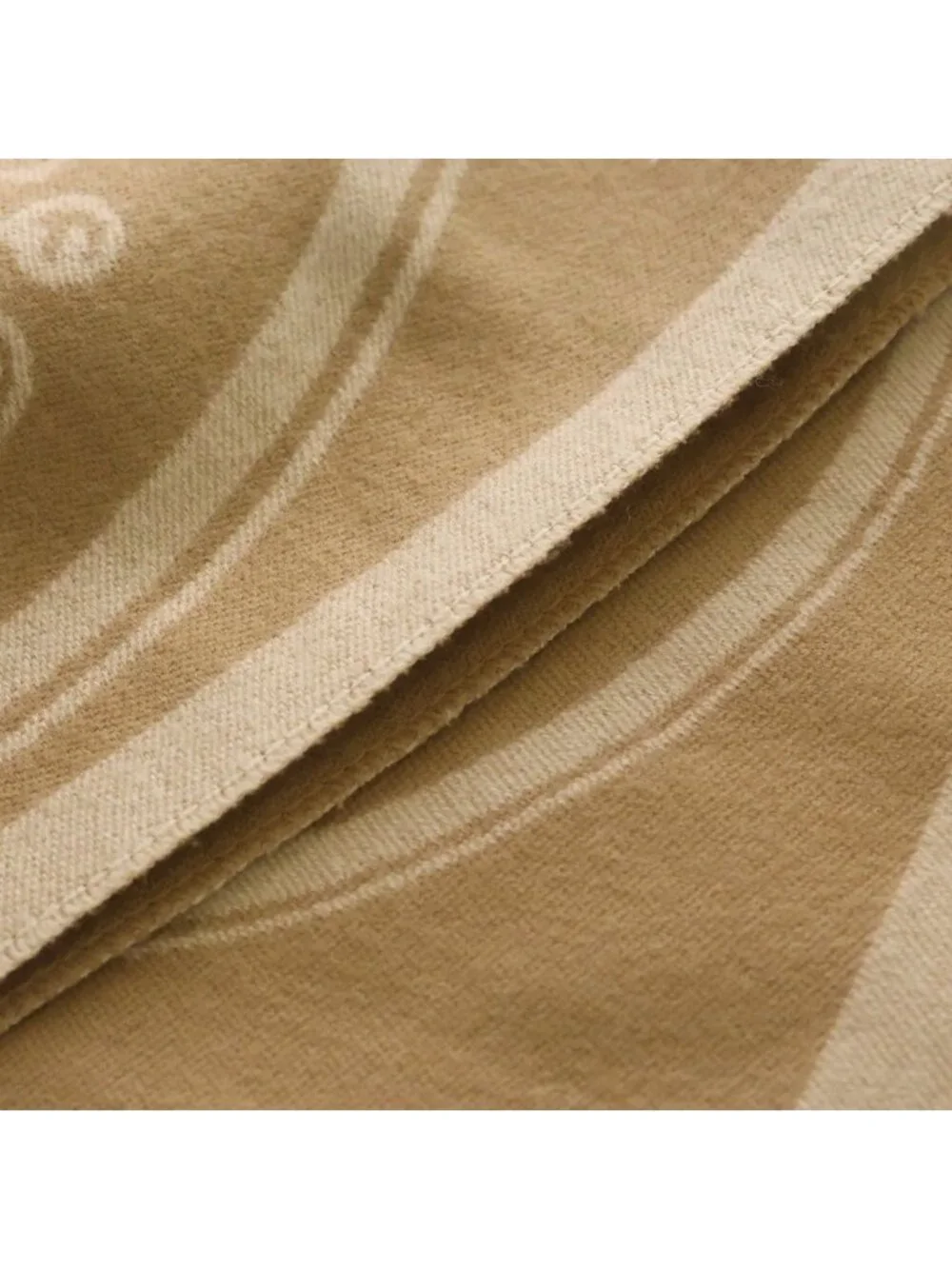 Hermes New Libris Shawl Cashmere Fringe Scarf Beige - Picture 5 of 6